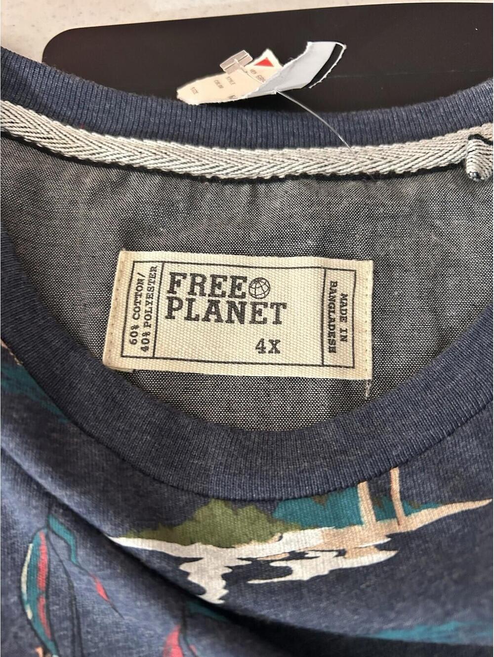 Free Planet Big & Tall Hawaiian Hula Girl T Shirt Mens 4X Vacation Beach New - Picture 4 of 7